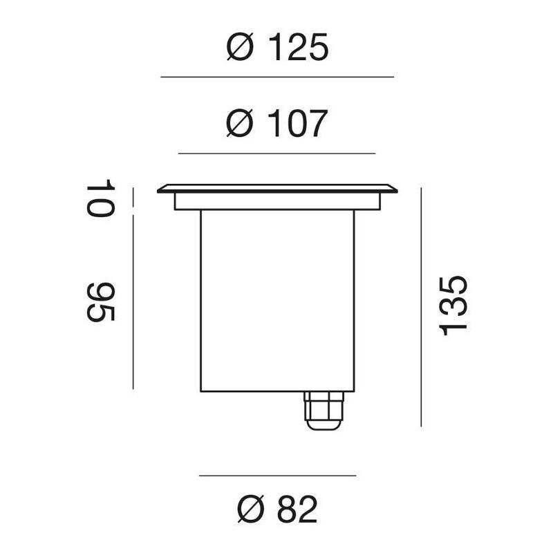GES 272 INCASSO ROTONDO IN ACCIAIO CON LUCE ORIENTABILE IP67 LAMPADINA GU10 GEA LUCE - Cristalensi Shop Online