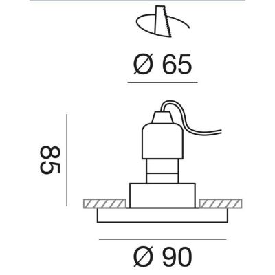 INCASSO IN CRISTALLO EFFETTO SPECCHIO CON PORTALAMPADE GU10 FORO 6,5 CM GEA LUCE - Cristalensi Shop Online