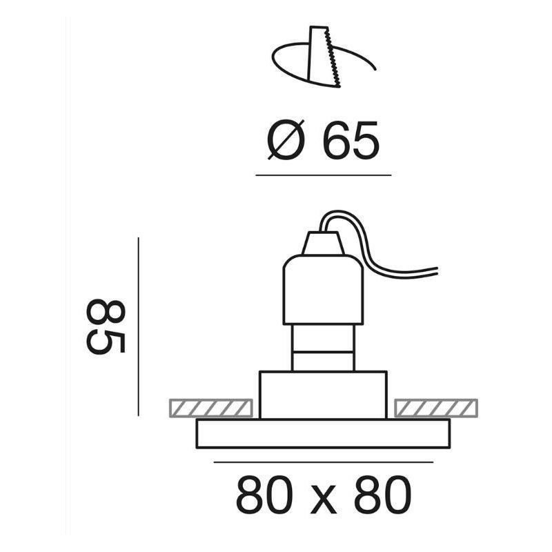 INCASSO IN CRISTALLO QUADRATO EFFETTO SPECCHIO CON PORTALAMPADE GU10 GEA LUCE - Cristalensi Shop Online