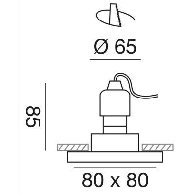 INCASSO IN CRISTALLO QUADRATO EFFETTO SPECCHIO CON PORTALAMPADE GU10 GEA LUCE - Cristalensi Shop Online