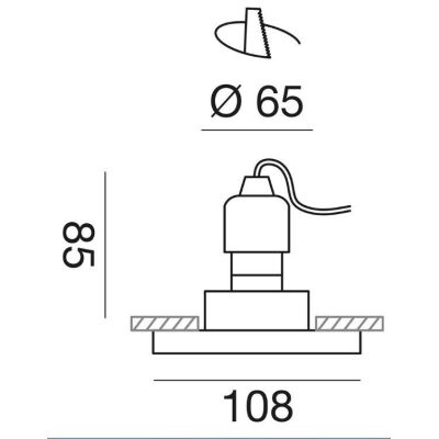 INCASSO IN CRISTALLO ESAGONALE EFFETTO SPECCHIO CON PORTALAMPADE GU10 GEA LUCE - Cristalensi Shop Online