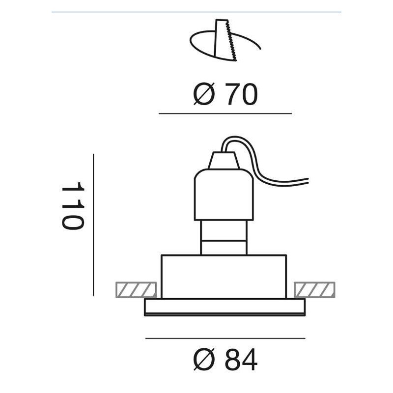 INCASSO IP65 CON ANELLO CROMO BIANCO LUCIDO BRUNITO E NICHEL SPAZZOLATO PORTALAMPADE GU10 GEA LUCE - Cristalensi Shop Online
