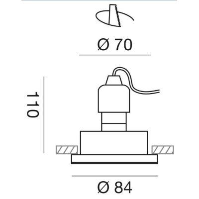 INCASSO IP65 CON ANELLO CROMO BIANCO LUCIDO BRUNITO E NICHEL SPAZZOLATO PORTALAMPADE GU10 GEA LUCE - Cristalensi Shop Online