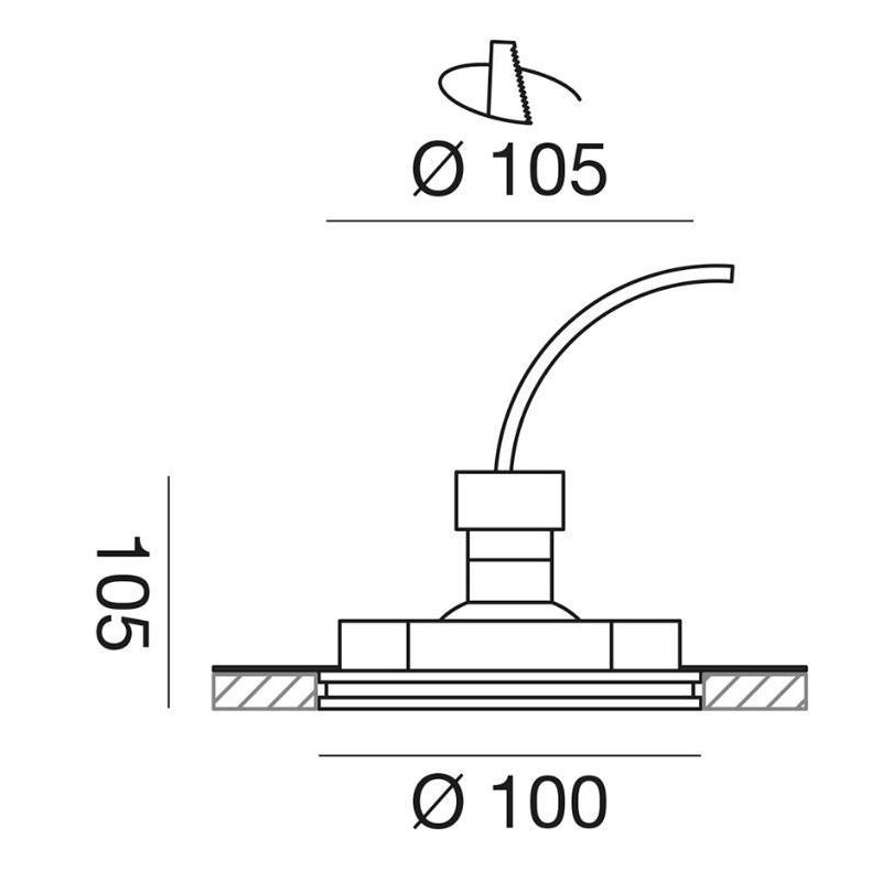 FARETTO DA INCASSO IN GESSO ROTONDO CON PORTALAMPADE GU10 VERNICIABILE GEA LUCE - Cristalensi Shop Online
