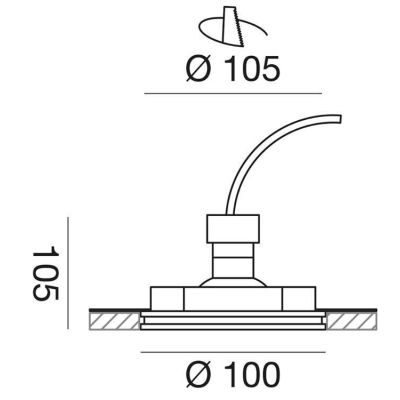 FARETTO DA INCASSO IN GESSO ROTONDO CON PORTALAMPADE GU10 VERNICIABILE GEA LUCE - Cristalensi Shop Online