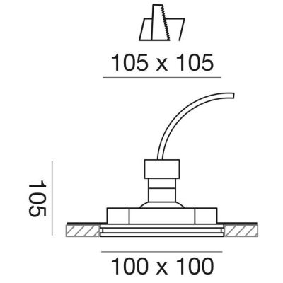 FARETTO DA INCASSO IN GESSO QUADRATO CON PORTALAMPADE GU10 VERNICIABILE GEA LUCE - Cristalensi Shop Online