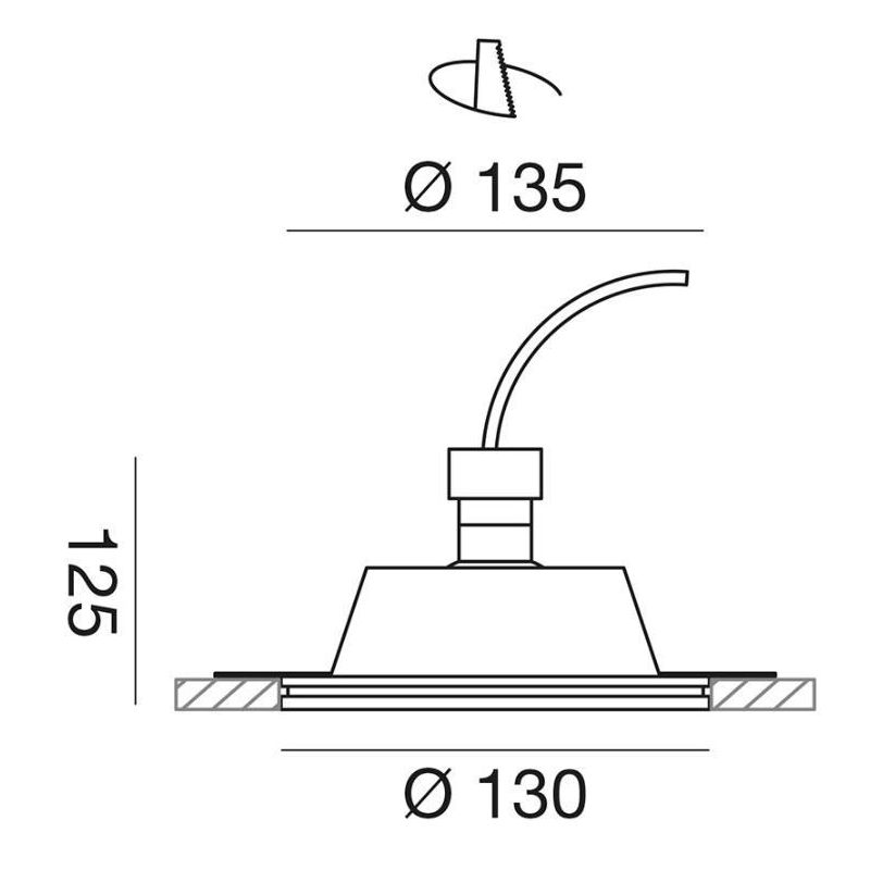 FARETTO DA INCASSO IN GESSO ROTONDO CON PORTALAMPADE GU10 VERNICIABILE GEA LUCE - Cristalensi Shop Online