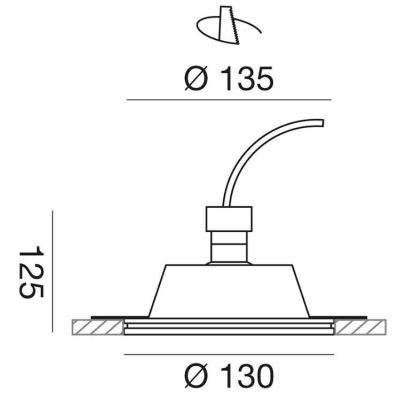 FARETTO DA INCASSO IN GESSO ROTONDO CON PORTALAMPADE GU10 VERNICIABILE GEA LUCE - Cristalensi Shop Online