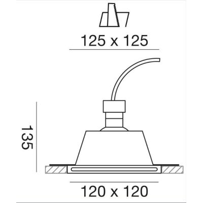 FARETTO DA INCASSO IN GESSO QUADRATO CON PORTALAMPADE GU10 VERNICIABILE GEA LUCE - Cristalensi Shop Online