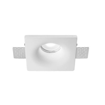 FARETTO DA INCASSO IN GESSO QUADRATO CON PORTALAMPADE GU10 VERNICIABILE GEA LUCE - Cristalensi Shop Online