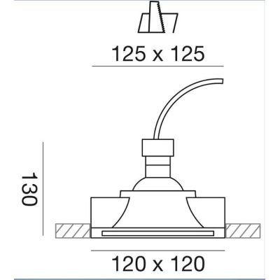 FARETTO DA INCASSO IN GESSO QUADRATO CON PORTALAMPADE GU10 VERNICIABILE GEA LUCE - Cristalensi Shop Online