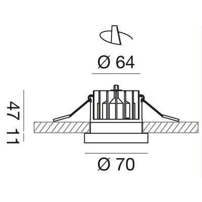 FARETTO DA INCASSO ROTONDO IN ALLUMINIO BIANCO O NERO LED 9W LUCE 3000K IP54 GEA LUCE - Cristalensi Shop Online