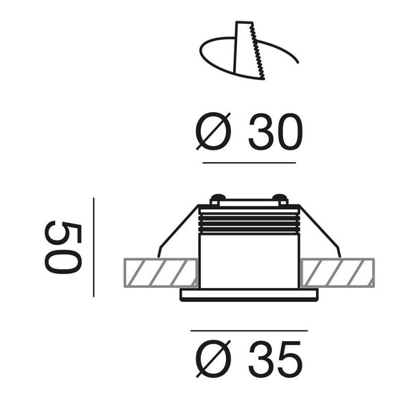FARETTO DA INCASSO A MOLLE ROTONDO IN ALLUMINIO BIANCO O NICHEL LED 3W LUCE 3000K O 4000K GEA LUCE - Cristalensi Shop Online