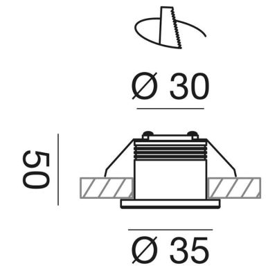 FARETTO DA INCASSO A MOLLE ROTONDO IN ALLUMINIO BIANCO O NICHEL LED 3W LUCE 3000K O 4000K GEA LUCE - Cristalensi Shop Online