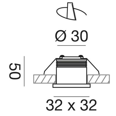 FARETTO DA INCASSO A MOLLE QUADRATO IN ALLUMINIO BIANCO O NICHEL LED 3W LUCE 3000K O 4000K GEA LUCE - Cristalensi Shop Online