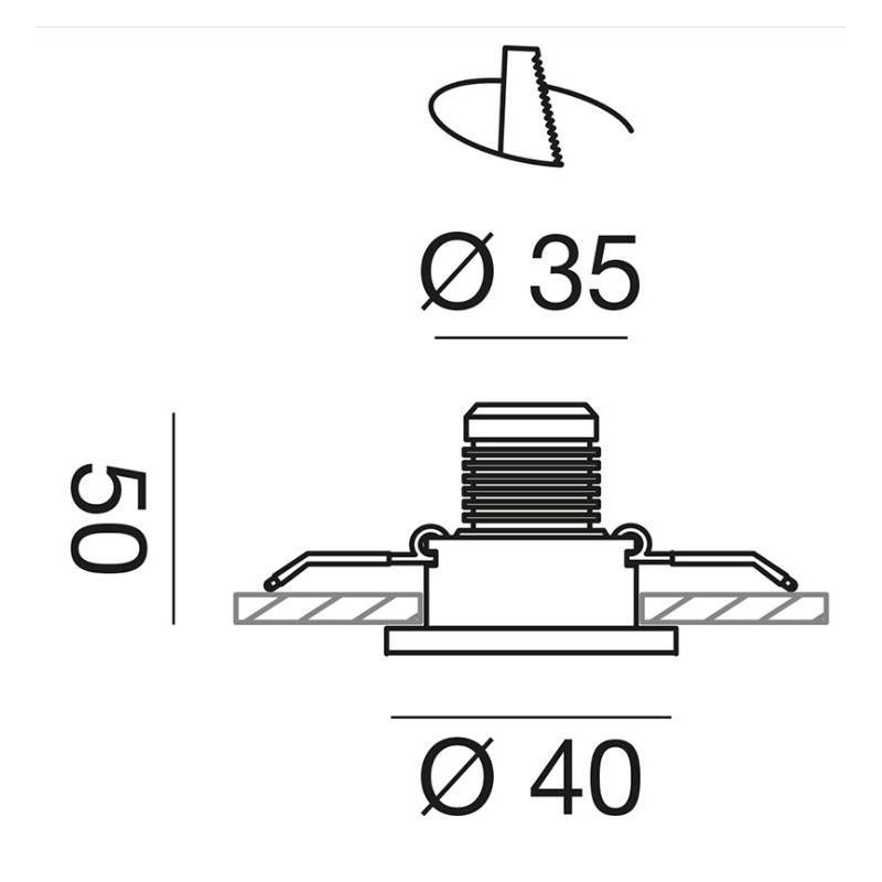 FARETTO DA INCASSO ROTONDO ORIENTABILE IN ALLUMINIO BIANCO OPACO LED 3W LUCE 3000K O 4000K GEA LUCE - Cristalensi Shop Online