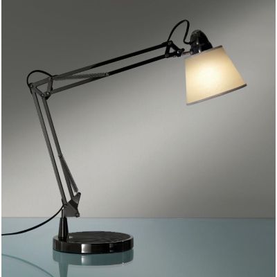 JAZZ SOFT LAMPADA DA TAVOLO IN METALLO ORIENTABILE CON PARALUME PERGAMENA Illuminando - Cristalensi Shop Online