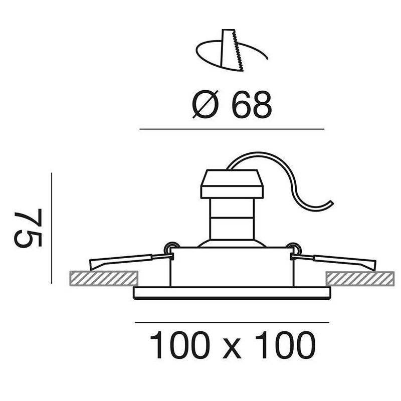 FARETTO DA INCASSO QUADRATO IN ALLUMINIO BIANCO OPACO CON LAMPADINA GU10 MODERNO GEA LUCE - Cristalensi Shop Online