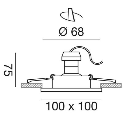 FARETTO DA INCASSO QUADRATO IN ALLUMINIO BIANCO OPACO CON LAMPADINA GU10 MODERNO GEA LUCE - Cristalensi Shop Online