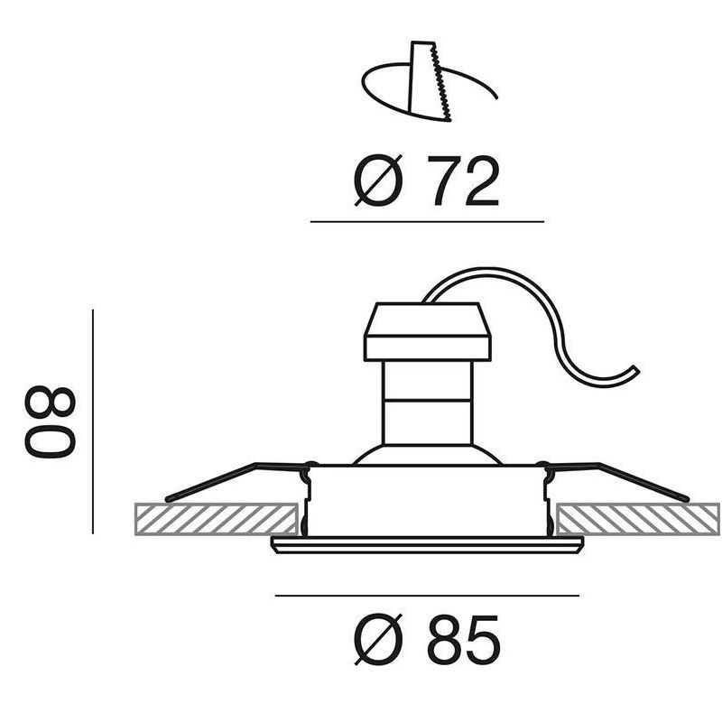 FARETTO DA INCASSO ORIENTABILE ROTONDO BIANCO NERO O ALLUMINIO CON LAMPADINA GU10 MODERNO GEA LUCE - Cristalensi Shop Online