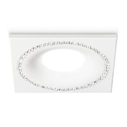FARETTO DA INCASSO QUADRATO BIANCO CON STRASS IN CRISTALLO CON LAMPADINA GU10 MODERNO GEA LUCE - Cristalensi Shop Online