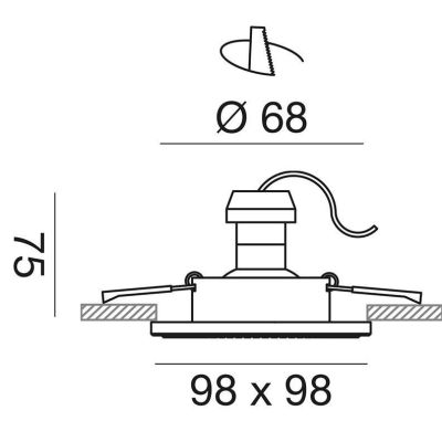 FARETTO DA INCASSO QUADRATO BIANCO CON STRASS IN CRISTALLO CON LAMPADINA GU10 MODERNO GEA LUCE - Cristalensi Shop Online