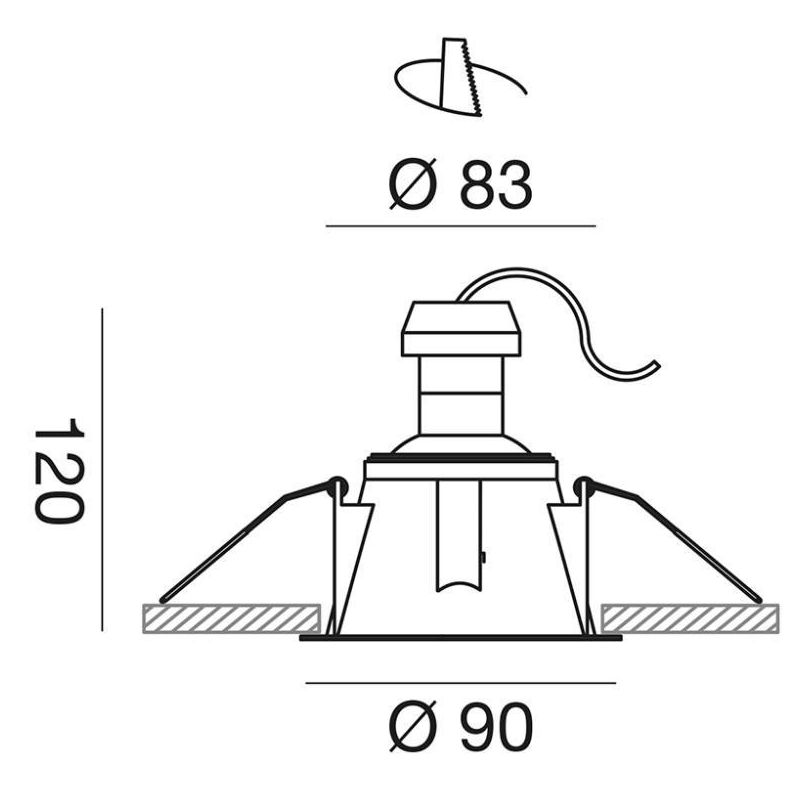 FARETTO DA INCASSO ROTONDO IN ALLUMINIO BIANCO CON COVER IN TRE COLORI CON LAMPADINA GU10 GEA LUCE - Cristalensi Shop Online