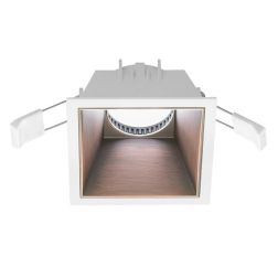 FARETTO DA INCASSO QUADRATO IN ALLUMINIO BIANCO CON COVER IN TRE COLORI CON LAMPADINA GU10 GEA LUCE - Cristalensi Shop Online 2