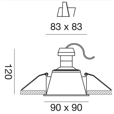 FARETTO DA INCASSO QUADRATO IN ALLUMINIO BIANCO CON COVER IN TRE COLORI CON LAMPADINA GU10 GEA LUCE - Cristalensi Shop Online