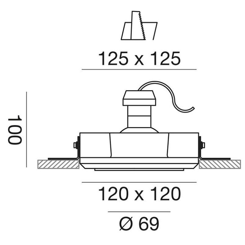FARETTO DA INCASSO IN GESSO TONDO CON COVER COLORATA IN TRE COLORI CON LAMPADINA GU10 GEA LUCE - Cristalensi Shop Online