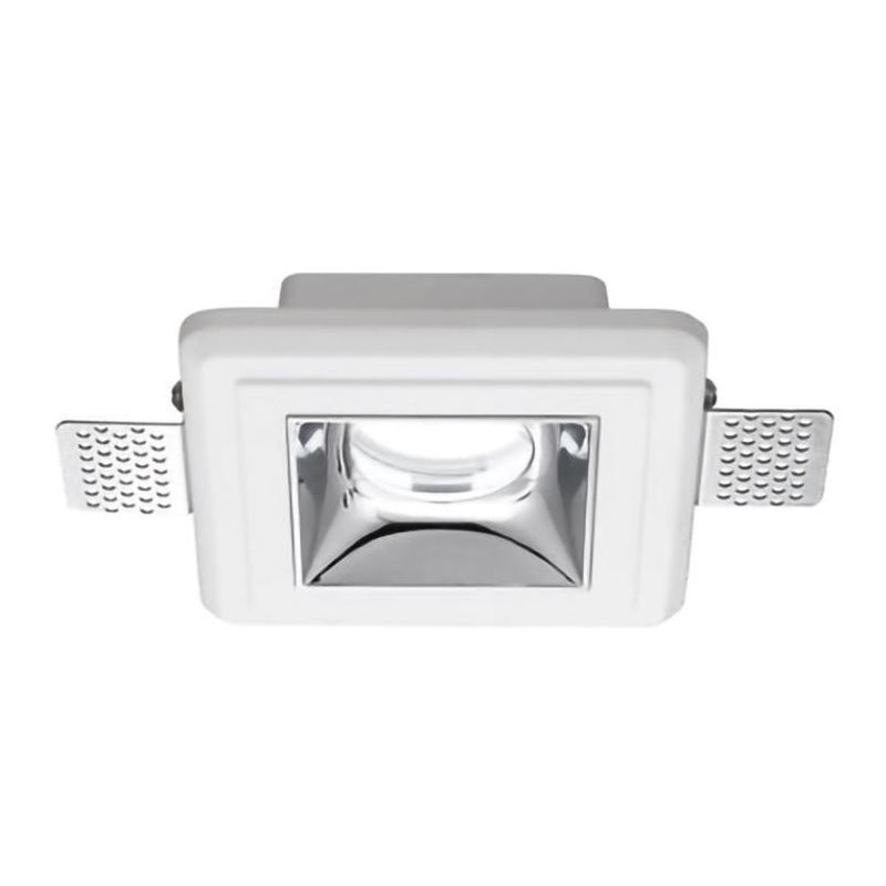 FARETTO DA INCASSO IN GESSO QUADRATO CON COVER COLORATA IN TRE COLORI CON LAMPADINA GU10 GEA LUCE - Cristalensi Shop Online