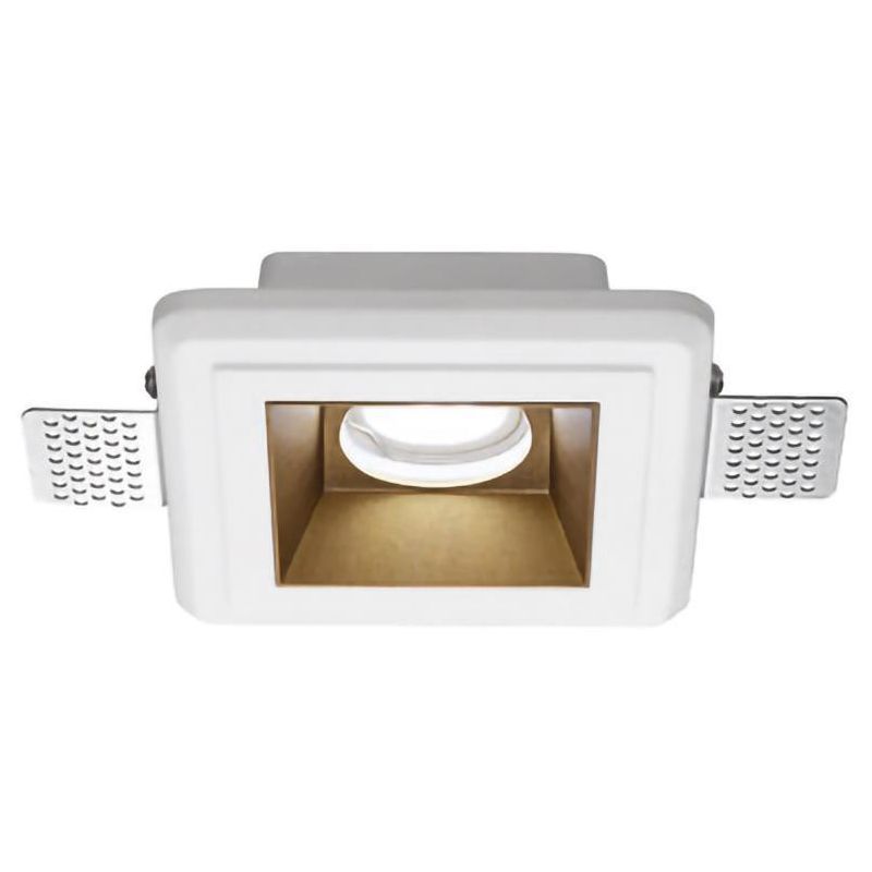 FARETTO DA INCASSO IN GESSO QUADRATO CON COVER COLORATA IN TRE COLORI CON LAMPADINA GU10 GEA LUCE - Cristalensi Shop Online