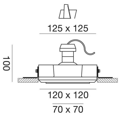 FARETTO DA INCASSO IN GESSO QUADRATO CON COVER COLORATA IN TRE COLORI CON LAMPADINA GU10 GEA LUCE - Cristalensi Shop Online