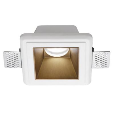 FARETTO DA INCASSO IN GESSO QUADRATO CON COVER ESTRAIBILE IN TRE COLORI CON LAMPADINA GU10 GEA LUCE - Cristalensi Shop Online