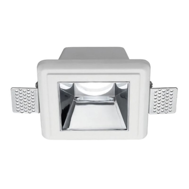 FARETTO DA INCASSO IN GESSO QUADRATO CON COVER ESTRAIBILE IN TRE COLORI CON LAMPADINA GU10 GEA LUCE - Cristalensi Shop Online