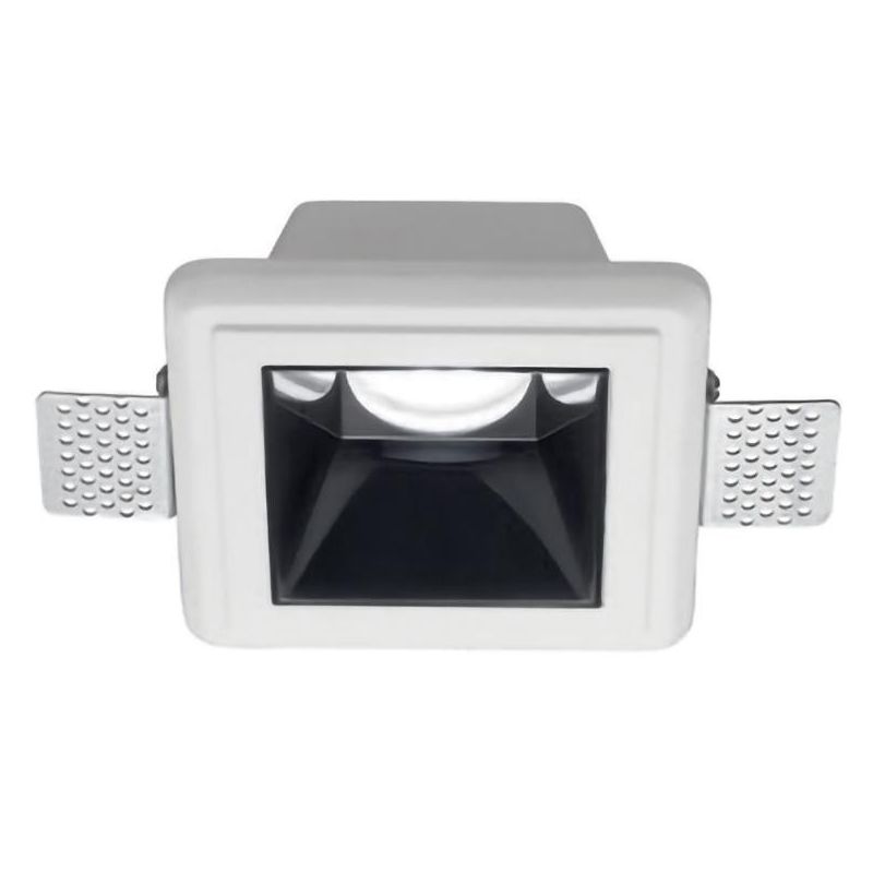 FARETTO DA INCASSO IN GESSO QUADRATO CON COVER ESTRAIBILE IN TRE COLORI CON LAMPADINA GU10 GEA LUCE - Cristalensi Shop Online