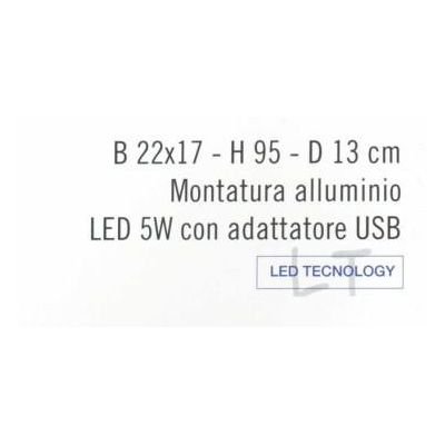 LUCKY LAMPADA DA TAVOLO A LED 5W IN TRE COLORI NERO ROSSO ALLUMINIO Illuminando - Cristalensi Shop Online