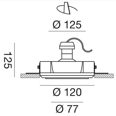 FARETTO DA INCASSO IN GESSO ROTONDO CON COVER ESTRAIBILE IN TRE COLORI CON LAMPADINA GU10 GEA LUCE - Cristalensi Shop Online