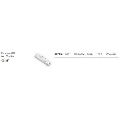 DRIVER ALIMENTATORE DIMMERABILE 36W 24VDC PUSH DELLA GEA LUCE GEA LUCE - Cristalensi Shop Online