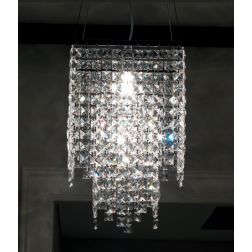 MAYA SOSPENSIONE QUADRATA CON CRISTALLI 3 LUCI Illuminando - Cristalensi Shop Online 2
