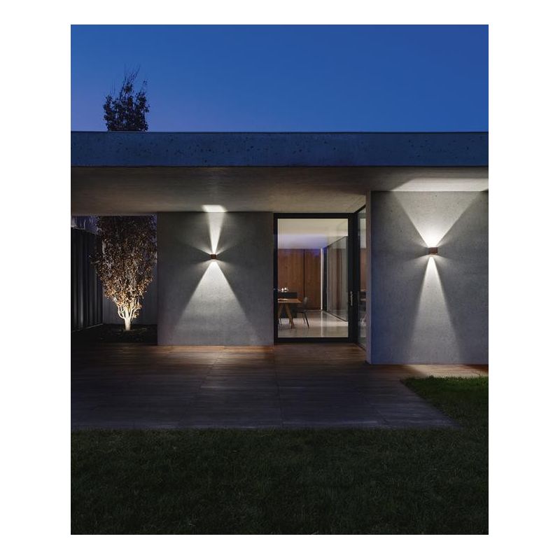 APPLIQUE DA ESTERNO BIEMISSIONE LED 2X5W LUCE 3000K O 4000K 5 COLORI DISPONIBILI IP54 GEA LUCE GEA LUCE - Cristalensi Shop Onlin