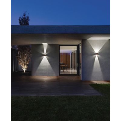 APPLIQUE DA ESTERNO BIEMISSIONE LED 2X5W LUCE 3000K O 4000K 5 COLORI DISPONIBILI IP54 GEA LUCE GEA LUCE - Cristalensi Shop Onlin