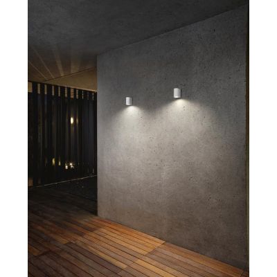 APPLIQUE DA ESTERNO A CILINDRO IP44 BIANCO ANTRACITE O RUGGINE CON LAMPADINA GU10 MONO EMISSIONE GEA LUCE - Cristalensi Shop Onl