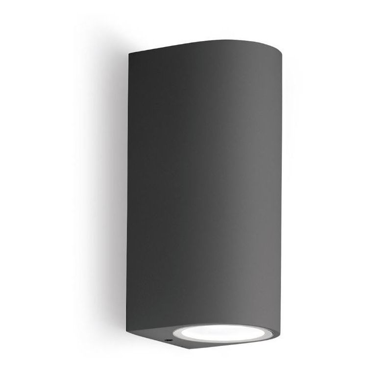 APPLIQUE DA ESTERNO A CILINDRO IP44 BIANCO ANTRACITE O RUGGINE CON 2 LAMPADINE GU10 BI-EMISSIONE GEA LUCE - Cristalensi Shop Onl