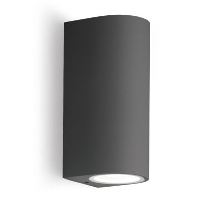 APPLIQUE DA ESTERNO A CILINDRO IP44 BIANCO ANTRACITE O RUGGINE CON 2 LAMPADINE GU10 BI-EMISSIONE GEA LUCE - Cristalensi Shop Onl