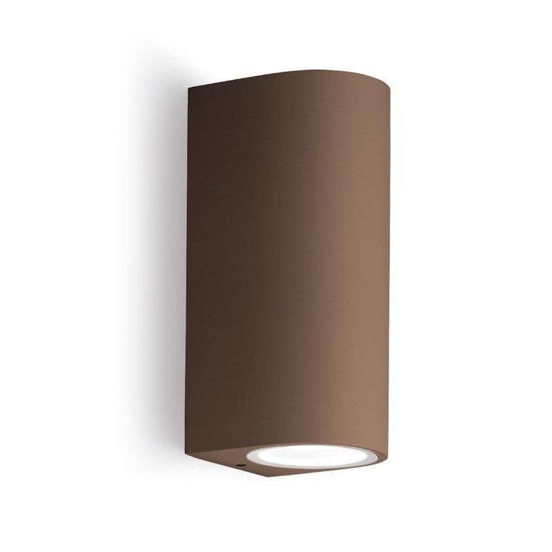 APPLIQUE DA ESTERNO A CILINDRO IP44 BIANCO ANTRACITE O RUGGINE CON 2 LAMPADINE GU10 BI-EMISSIONE GEA LUCE - Cristalensi Shop Onl