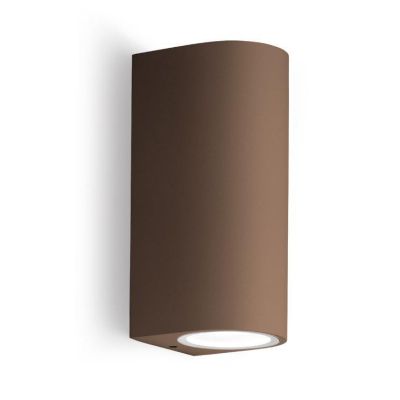 APPLIQUE DA ESTERNO A CILINDRO IP44 BIANCO ANTRACITE O RUGGINE CON 2 LAMPADINE GU10 BI-EMISSIONE GEA LUCE - Cristalensi Shop Onl