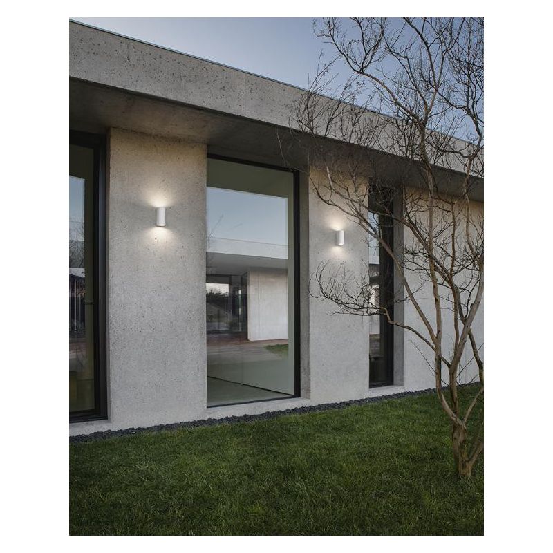 APPLIQUE DA ESTERNO A CILINDRO IP44 BIANCO ANTRACITE O RUGGINE CON 2 LAMPADINE GU10 BI-EMISSIONE GEA LUCE - Cristalensi Shop Onl