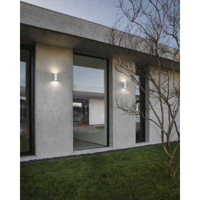 APPLIQUE DA ESTERNO A CILINDRO IP44 BIANCO ANTRACITE O RUGGINE CON 2 LAMPADINE GU10 BI-EMISSIONE GEA LUCE - Cristalensi Shop Onl