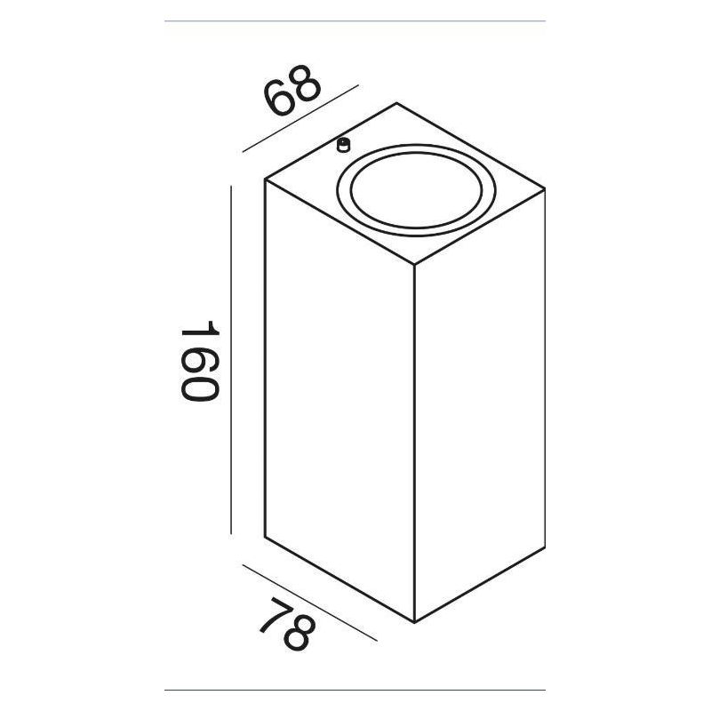 APPLIQUE DA ESTERNO SQUADRATO IP44 BIANCO ANTRACITE O RUGGINE CON 2 LAMPADINE GU10 BI-EMISSIONE GEA LUCE - Cristalensi Shop Onli